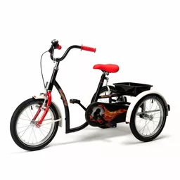 Rower trójkołowy rehabilitacyjny Vermeiren Sporty czarno czerwony dla chłopca