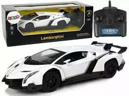 Auto zdalnie sterowane1 24 Lamborghini białe Leantoys Auto zdalnie sterowane1 24 Lamborghini białe Leantoys
