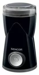 Młynek do kawy Sencor SCG 1050WH czarny widok na młynek z przyciskiem włączającym