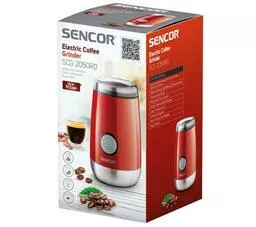 Młynek do kawy Sencor SCG 2050RD czerwony widok na opakowanie