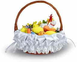 Serwetka do koszyczka wielkanocnego z falbanką Serwetka do koszyczka wielkanocnego z falbanką