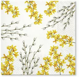 Serwetki wielkanocne Bazie i Forsycja 33 cm 20 szt Serwetki wielkanocne Bazie i Forsycja 33 cm 20 szt