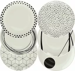 Serwis obiadowy Tognana porcelana biało czarna Serwis obiadowy Tognana porcelana biało czarna
