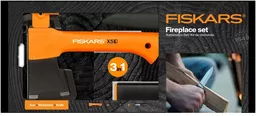FISKARS Komplet kempingowy 1057913 siekiera nóż ostrzałka FISKARS Komplet kempingowy 1057913 siekiera nóż ostrzałka
