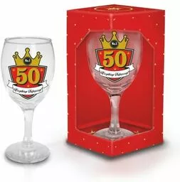 Kieliszek do wina z okazji 50-tych urodzin Kieliszek do wina z okazji 50-tych urodzin