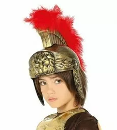Rzymianin przebranie. Zloty hełm na bal maskowy Rzymianin przebranie. Zloty hełm na bal maskowy