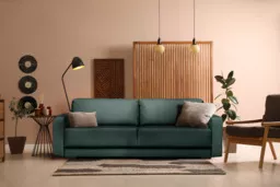 Sofa rozkładana do przodu 150x200 cm zielona RUVIS Sofa rozkładana do przodu 150x200 cm zielona RUVIS