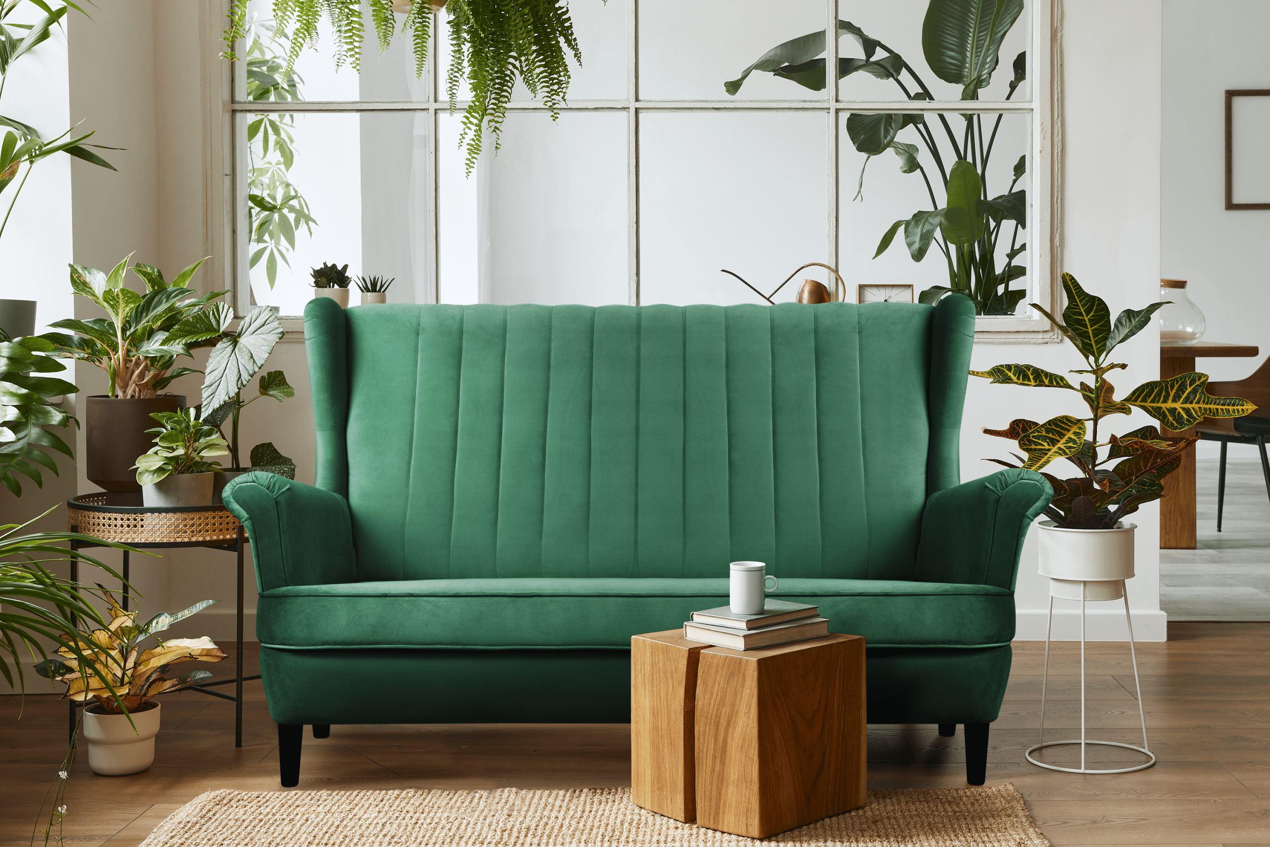 Sofa uszak na nóżkach butelkowa zieleń Sofa uszak na nóżkach butelkowa zieleń