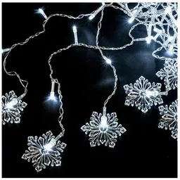 Lampki Sople Kurtyna Śnieżynki 100 Led 8 Trybów Lampki Sople Kurtyna Śnieżynki 100 Led 8 Trybów