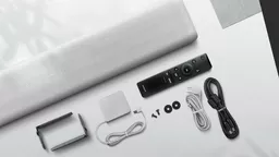 Soundbar z radiem Samsung HW-S61A biały przedstawienie wszystkich elementów
