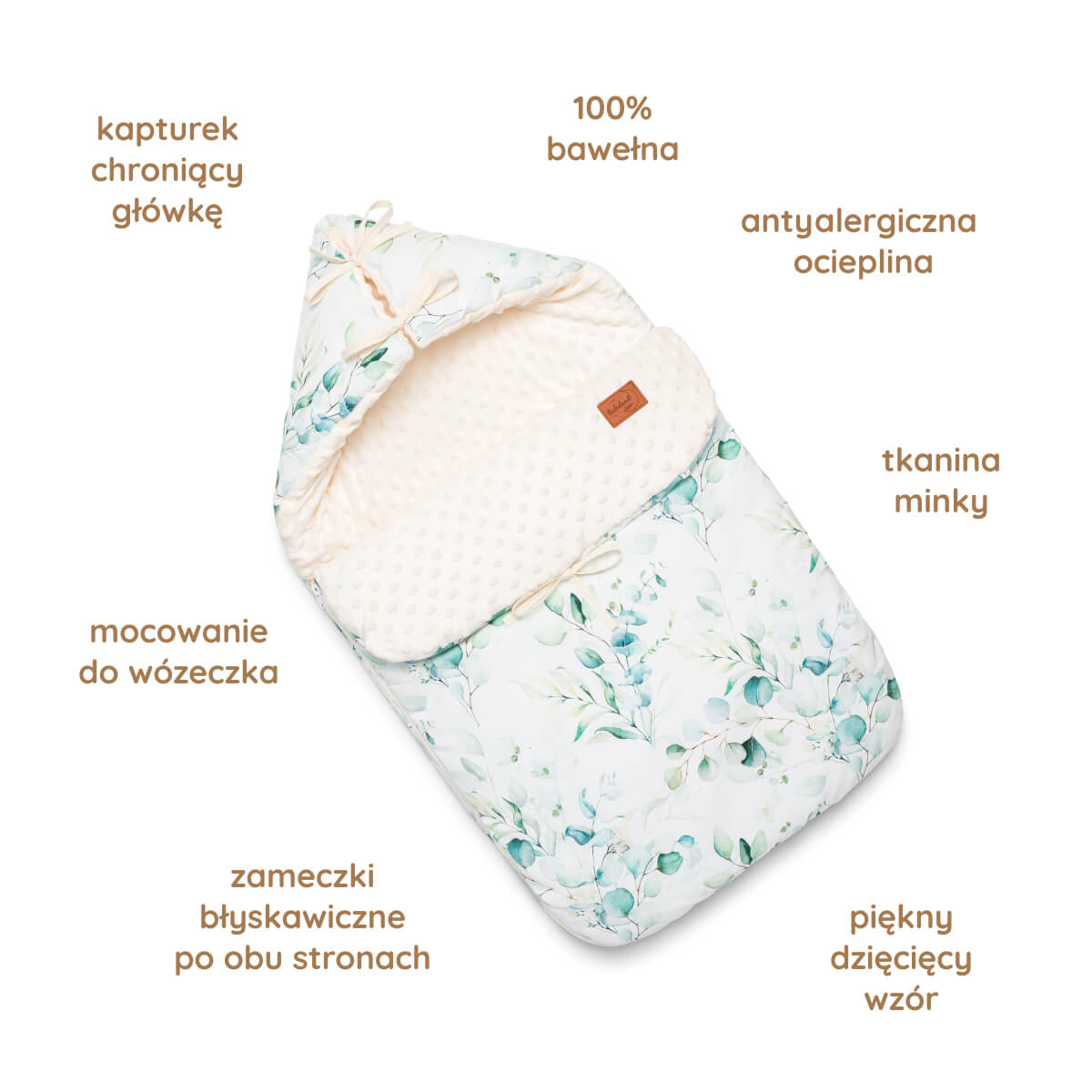Śpiworek do wózka z tkaniną minky Śpiworek do wózka z tkaniną minky