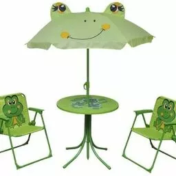 Zielony zestaw stołu z parasolem dla dzieci