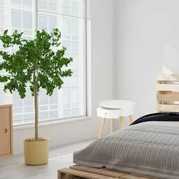 Stolik nocny okrągły Relaxdays prezentacja ustawienia w sypialni Stolik nocny okrągły Relaxdays prezentacja ustawienia w sypialni