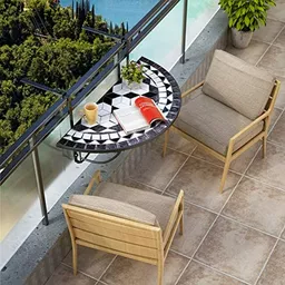 Stolik na balkon Deuba zawieszony na poręczy prezentacja ułożenia poszczególnych elementów Stolik na balkon Deuba zawieszony na poręczy prezentacja ułożenia poszczególnych elementów