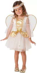 Strój aniołka dla dziewczynki złote dodatki