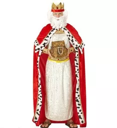Strój króla dla mężczyzny w kolorze czerwono-białym z peleryną
