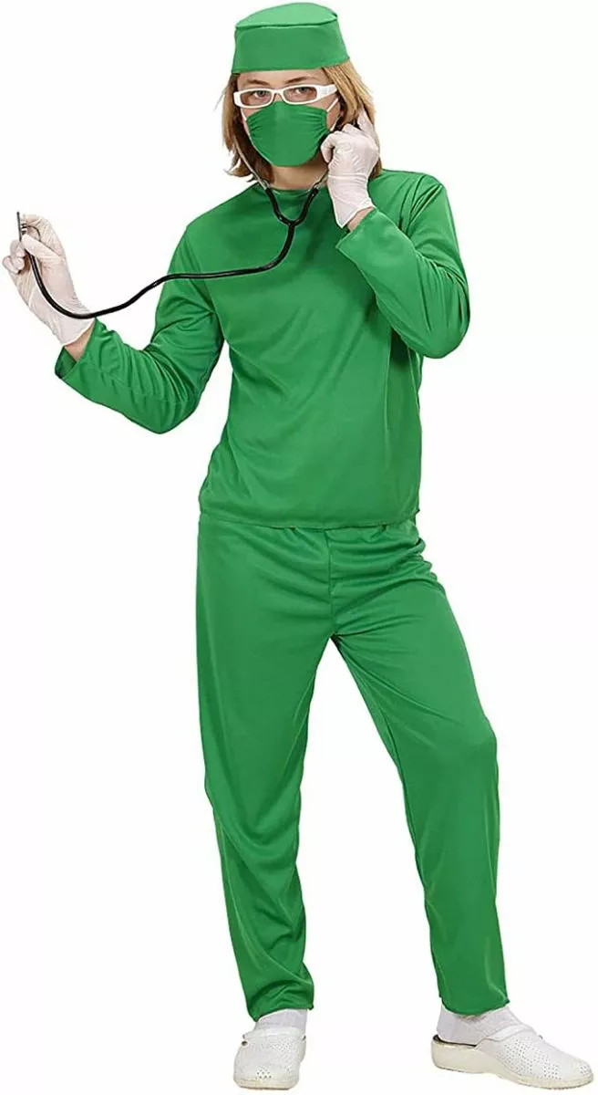 stroj lekarza dla kobiety zielony