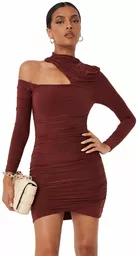 Sukienka z wycięciami Missguided bordowa Sukienka z wycięciami Missguided bordowa