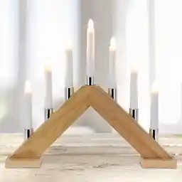 Świecznik adwentowy na okno 7 lampek led drewniany Świecznik adwentowy na okno 7 lampek led drewniany
