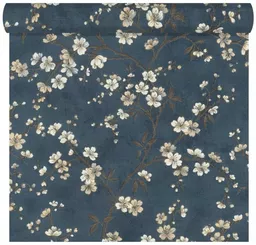 Tapeta w kwiaty Flowers niebieska winylowa na flizelinie Tapeta w kwiaty Flowers niebieska winylowa na flizelinie