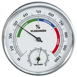 Higrometr ze wskazówkami i wskaźnikiem temperatury