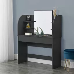 Toaletka z lustrem czarna en.casa Toaletka z lustrem czarna en.casa