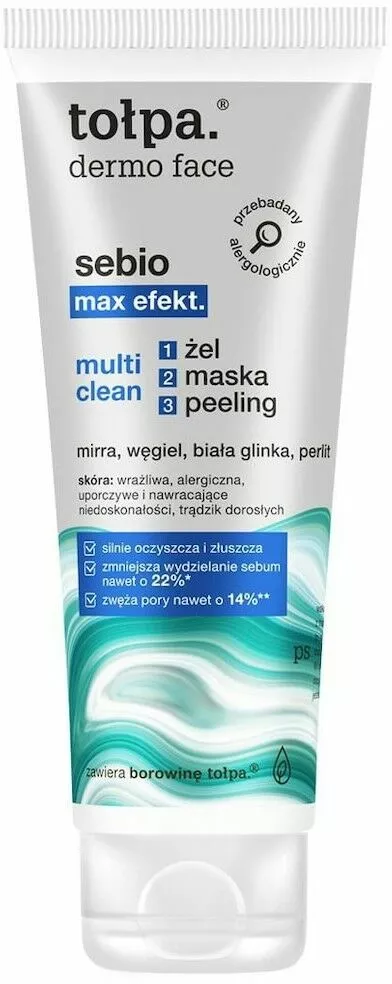 tolpa sebio max efekt multi clean zel peeling maska 3w1