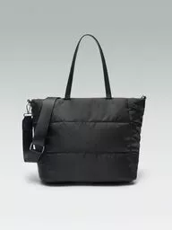 Duża pikowana torba shopper w kolorze czarnym