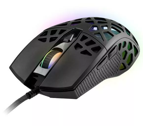 myszka komputerowa tracer gamezone reika rgb czarna z podswietleniem zblizenie na pokretlo