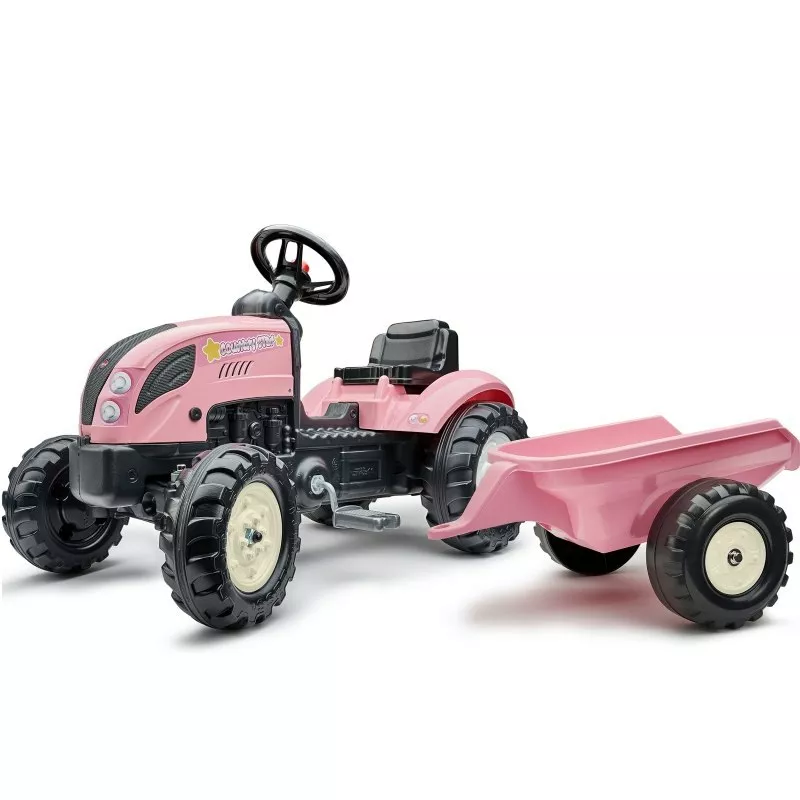 traktor na pedaly rozowy