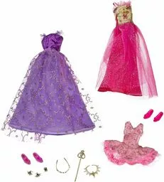 Balowa sukienka dla lalki wraz z zestawem i dodatkami