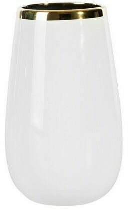 wazon ceramiczny bialo zloty 12 x 20 cm bialy zloty