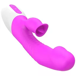 Biało-różowy wibrator z języczkiem z silikonu Foxshow Vibrator Biało-różowy wibrator z języczkiem z silikonu Foxshow Vibrator
