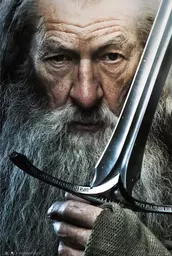 Gandalf Szary z mieczem plakat LotR Gandalf Szary z mieczem plakat LotR