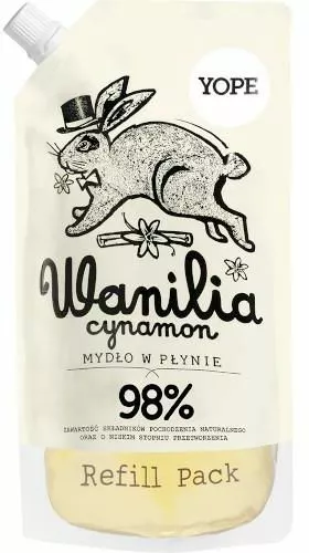 yope wanilia i cynamon naturalne mydlo w plynie