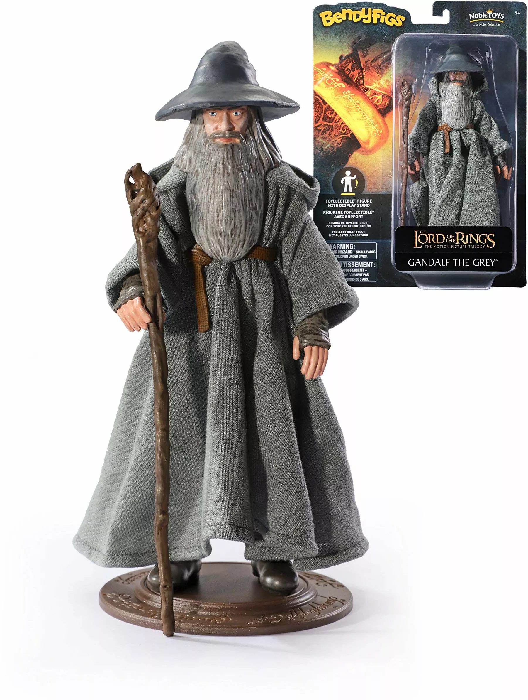 the noble collection bendyfigs gandalf officially licensed 19cm lord of the rings bendable toy posable collectable doll