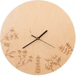 Zegar ścienny drewniany wiszący okrągły na ścianę 34 cm Zegar ścienny drewniany wiszący okrągły na ścianę 34 cm