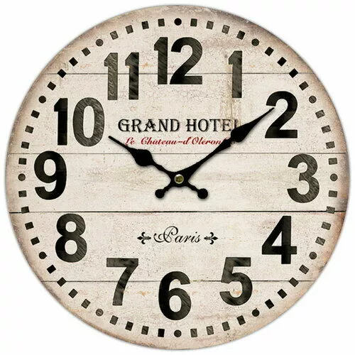 drewniany zegar scienny grand hotel paris sr 34 cm