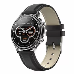 Smartwatch skórzany czarny