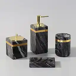 Ceramiczny zestaw łazienkowy imitujący marmur Ceramiczny zestaw łazienkowy imitujący marmur