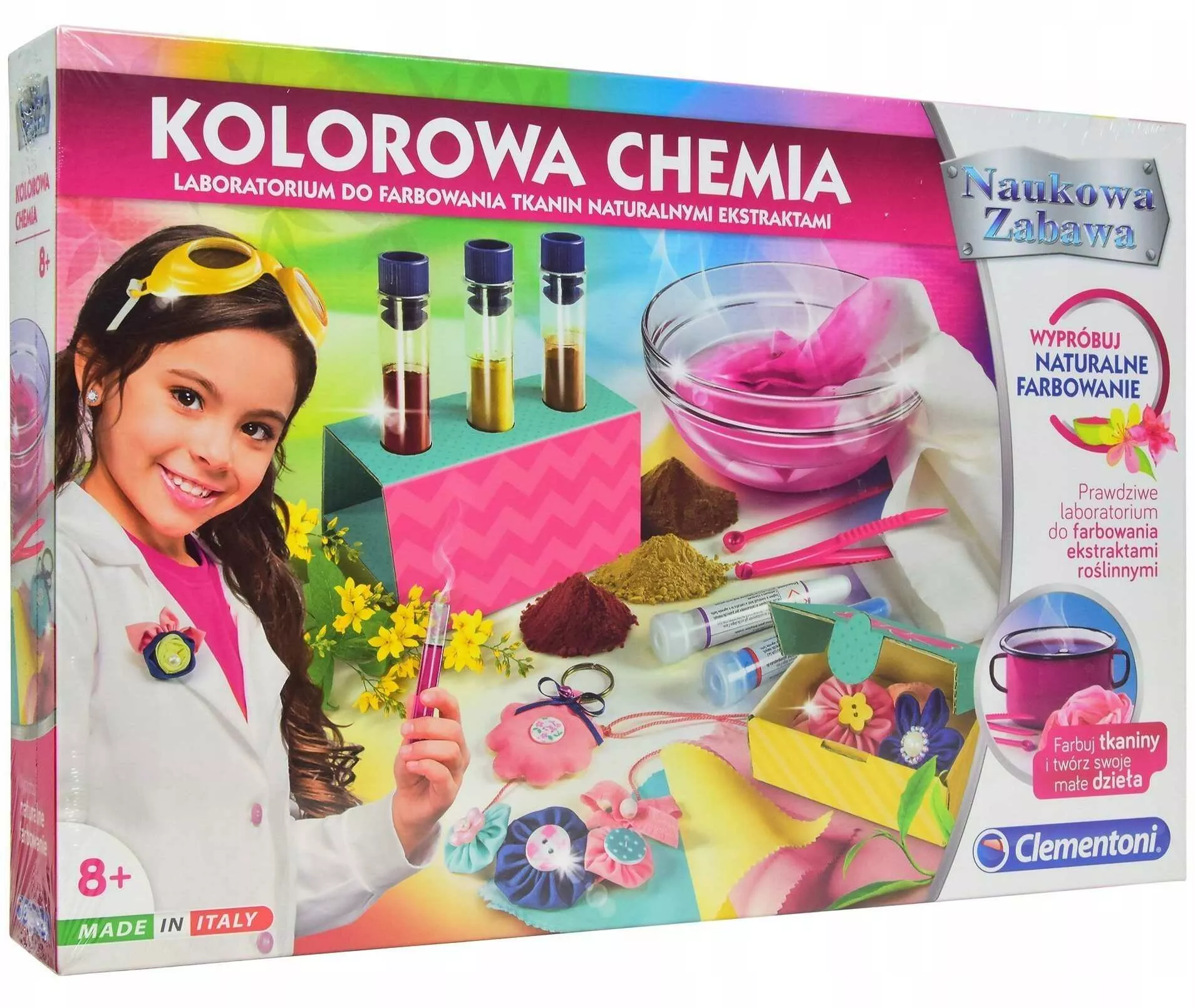 kolorowa chemia nauka laboratorium eksperymenty