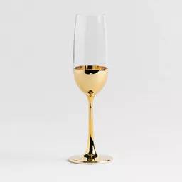 Kieliszek do szampana ze złotym spodem o pojemności 200 ml
