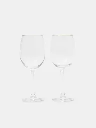 Dwa kieliszki ze złotym paskiem do wina o pojemności 450 ml Dwa kieliszki ze złotym paskiem do wina o pojemności 450 ml