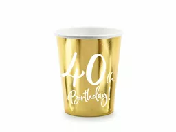 Złoty kubek urodzinowy - plastikowy
