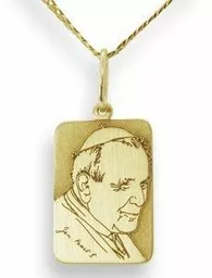 Medalik z żółtego złota z błogosławionym Janem Pawłem