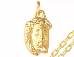 Złoty medalik Jezus z łańcuszkiem