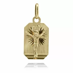 Złoty medalik z Jezusem Chrystusem grawerowany