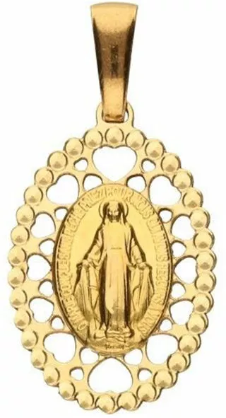 zloty medalik owalny z matka boska