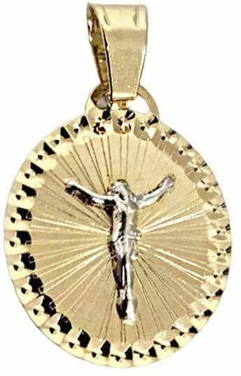 zloty medalik z jezusem w bialym zlocie