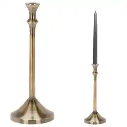 Aluminiowy świecznik w kolorze złotym na długie świece Aluminiowy świecznik w kolorze złotym na długie świece